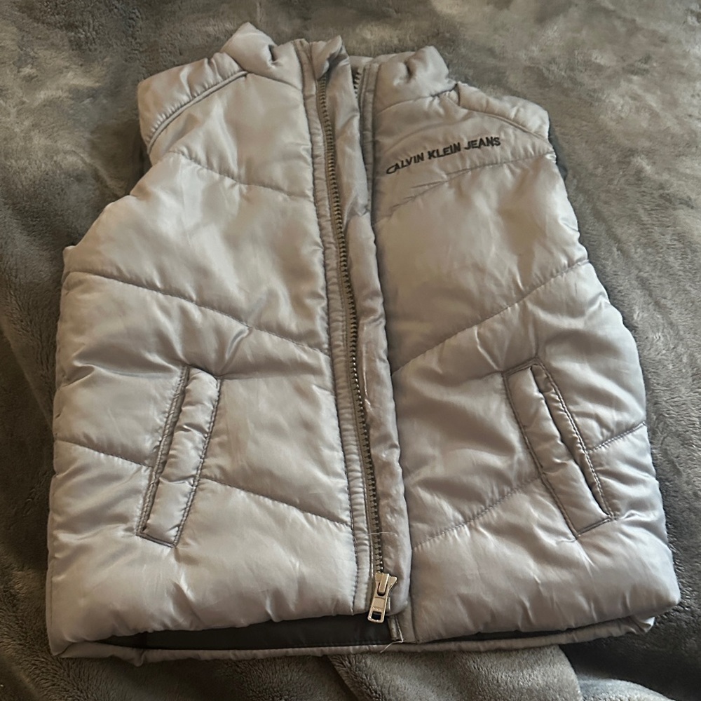 Calvin Klein Jeans Kids Light Silver Quilted Puffer Vest